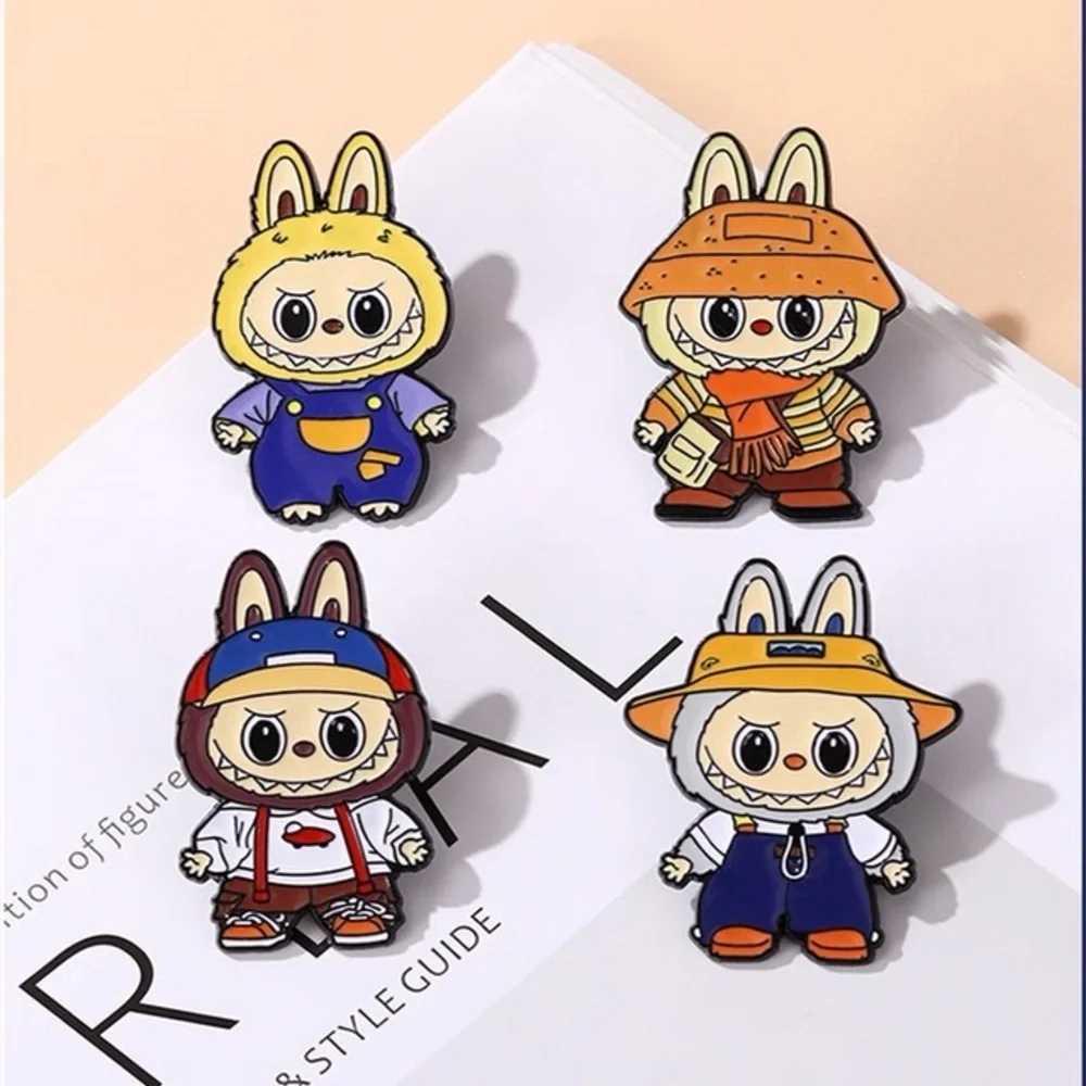 4PCs Labubu Brooch Set-Multicolor-Unique Labubu Jewelry For Outfit/Bag-Fashion